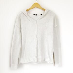 ATM Anthony Thomas Melillo Fleece Inside Out Hoodie White Size Small